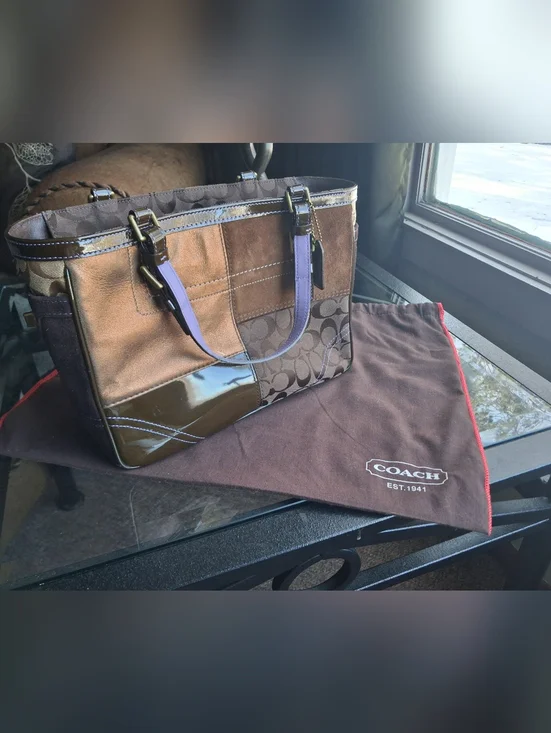 Coach Patchwork Tote With Lilac - Picture 6 of 13